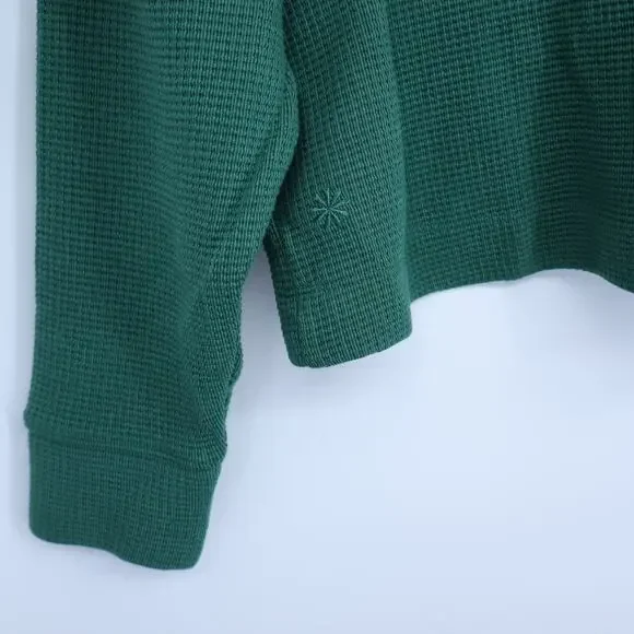 ATHLETA Coaster Knit Waffle Hoodie Trillium Green Oversized Boxy Fit Women's L - Picture 7 of 10